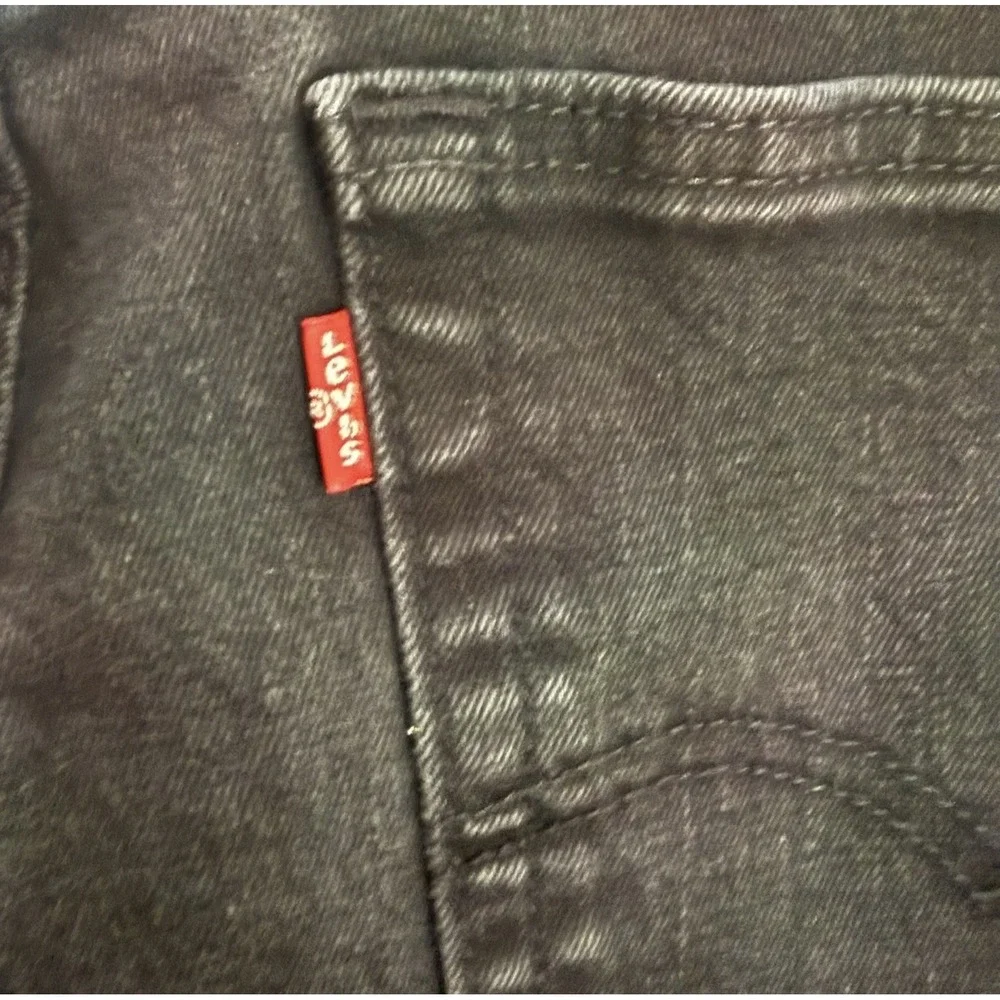LEVIS 514 Straight Leg Jeans Mens 36x32 Black Dark Wash Denim